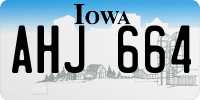 IA license plate AHJ664
