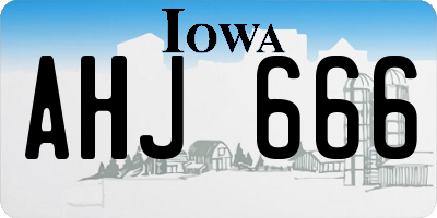 IA license plate AHJ666