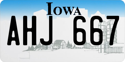IA license plate AHJ667
