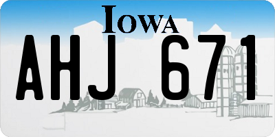 IA license plate AHJ671