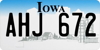 IA license plate AHJ672