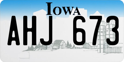 IA license plate AHJ673