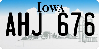 IA license plate AHJ676