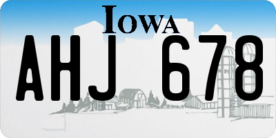 IA license plate AHJ678