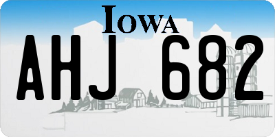 IA license plate AHJ682