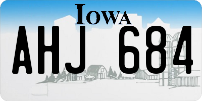 IA license plate AHJ684