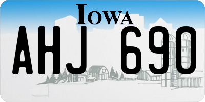 IA license plate AHJ690