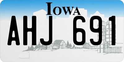 IA license plate AHJ691