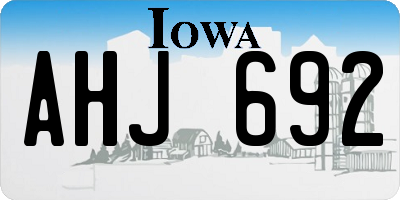 IA license plate AHJ692