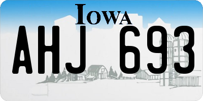 IA license plate AHJ693