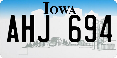 IA license plate AHJ694