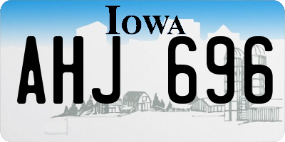 IA license plate AHJ696