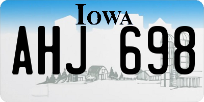 IA license plate AHJ698