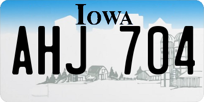IA license plate AHJ704