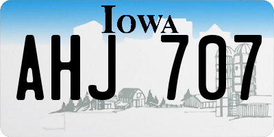 IA license plate AHJ707