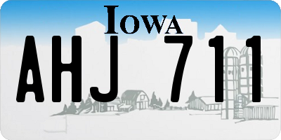 IA license plate AHJ711
