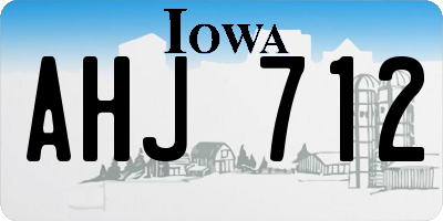 IA license plate AHJ712