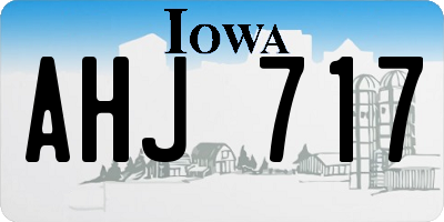 IA license plate AHJ717
