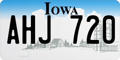 IA license plate AHJ720