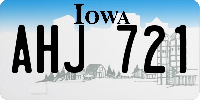 IA license plate AHJ721