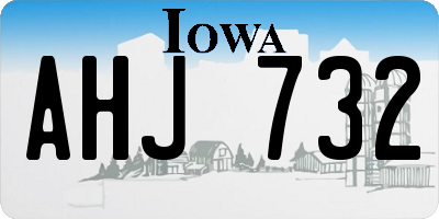 IA license plate AHJ732