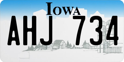 IA license plate AHJ734
