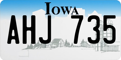 IA license plate AHJ735