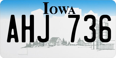 IA license plate AHJ736