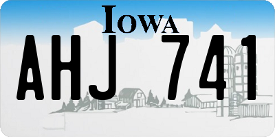 IA license plate AHJ741
