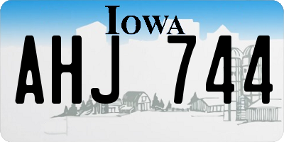 IA license plate AHJ744