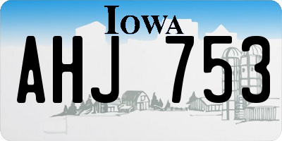 IA license plate AHJ753