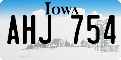 IA license plate AHJ754