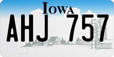 IA license plate AHJ757