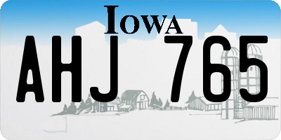 IA license plate AHJ765