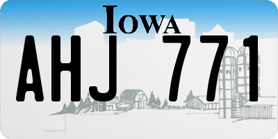 IA license plate AHJ771