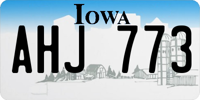 IA license plate AHJ773