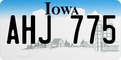 IA license plate AHJ775