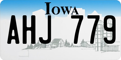 IA license plate AHJ779