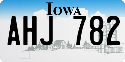 IA license plate AHJ782