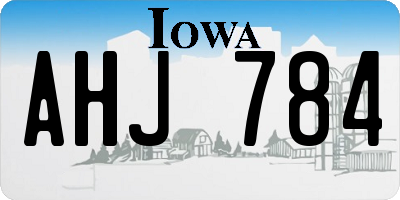 IA license plate AHJ784