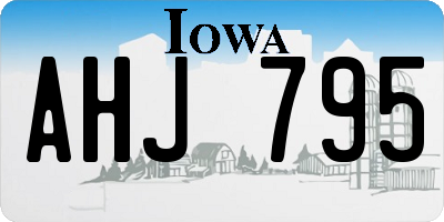 IA license plate AHJ795