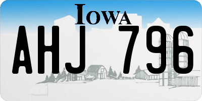 IA license plate AHJ796