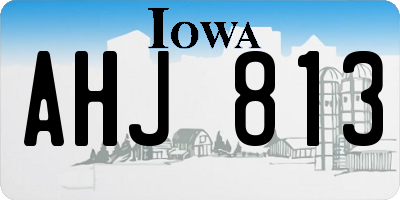 IA license plate AHJ813