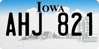 IA license plate AHJ821