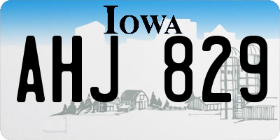 IA license plate AHJ829