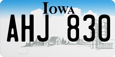 IA license plate AHJ830