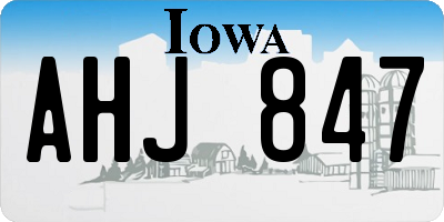 IA license plate AHJ847