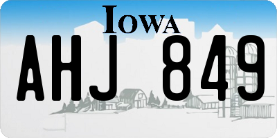 IA license plate AHJ849