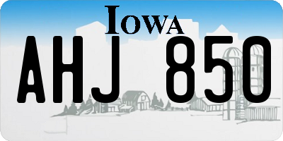 IA license plate AHJ850