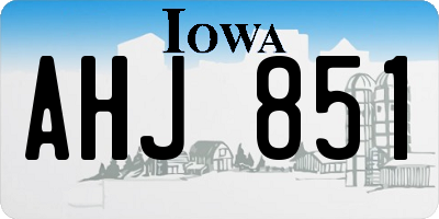 IA license plate AHJ851